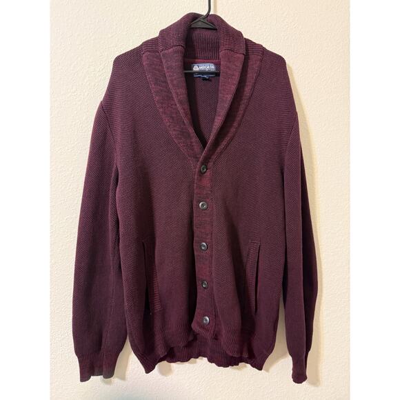 American Rag‎ Cie Mens Shawl Neck Collar Cardigan Button Sweater Scarlet Size XL - Picture 1 of 10